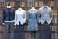 Stylish clothing on window