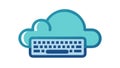 Stylish Cloud Keyboard Digital Services Icon, vector design Generative AI Royalty Free Stock Photo