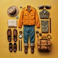 A stylish collection of menÃ¢â¬â¢s casual outdoor clothing and accessories. Ai-Generated Images