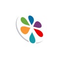 stylish color flower logo icon Royalty Free Stock Photo