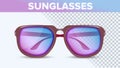 Stylish Color Sunglasses, Trendy Vector 3D Shades