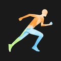 Stylish colored silhouettes of runners