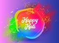 Stylish Colorful Happy Holi Greeting Banner. Abstract Illustration for Color Indian Festival Celebration. Concept Wallpaper Design Royalty Free Stock Photo