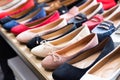 Stylish comfortable suede ballet flats for sale in shoe store