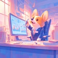 Stylish Corgi Business Suit Lead