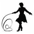 Stylish Costume Design: Silhouette Of Woman Pulling Rope