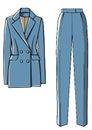 Stylish costume of trousers and jacket for girls