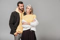 stylish couple of models posing Royalty Free Stock Photo