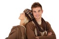 Stylish couple in winter clothes Royalty Free Stock Photo