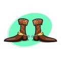 Stylish Cowboy Boots with Spurs