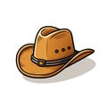 Stylish Cowboy Hat Isolated on White Background AI Generated