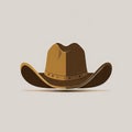 Stylish Cowboy Stetson Hat Flat Icon, Wild West Country Hat, Sheriff Ranger Uniform Headgear