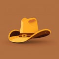 Stylish Cowboy Stetson Hat Flat Icon, Wild West Country Hat, Sheriff Ranger Uniform Headgear