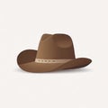 Stylish Cowboy Stetson Hat Flat Icon, Wild West Country Hat, Sheriff Ranger Uniform Headgear