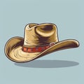 Stylish Cowboy Stetson Hat Flat Icon, Wild West Country Hat, Sheriff Ranger Uniform Headgear