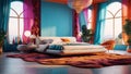 Stylish and cozy bedroom design Royalty Free Stock Photo