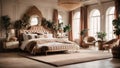 Stylish and cozy bedroom design Royalty Free Stock Photo