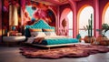 Stylish and cozy bedroom design Royalty Free Stock Photo