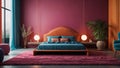 Stylish and cozy bedroom design Royalty Free Stock Photo