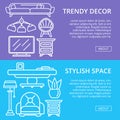 Stylish and cozy home space linear posters