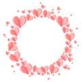 Stylish creative abstract background with pink 3d hearts.