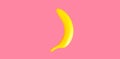 Stylish creative image yellow banana on pink background