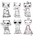 Stylish cute cats.