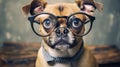 stylish cute dog with glasses
