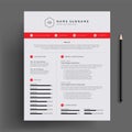 Stylish CV / resume design template red vector template