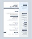 stylish cv resume template design with simple modern style vector illustration