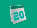 Stylish 3d Calendar day twentieth 20.