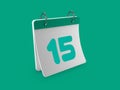 Stylish 3d Calendar fifteenth day 15. Royalty Free Stock Photo
