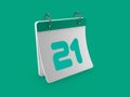 Stylish 3D Calendar twenty first day 21.