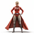 Stylish 3d Female Superhero In Red Costume Design