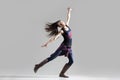 Stylish dancing young woman portrait Royalty Free Stock Photo