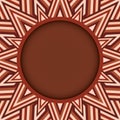 Stylish dark brown round text or photo frame on decorative background of brown shades