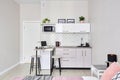 Stylish decorated studio apartment for daily rent Royalty Free Stock Photo