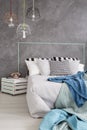 Stylish decored bedroom idea Royalty Free Stock Photo