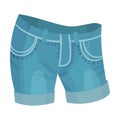 Stylish Denim Shorts Vector Trendy Clothing Item