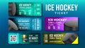 Stylish Design Ice Hockey Game Tickets Set Vector