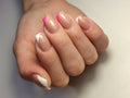 stylish design of manicure on beautiful nails