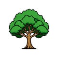 Stylish Chinkapin Tree Illustration with Bold Outline Royalty Free Stock Photo