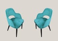 Designer turquoise chairs pattern. Psychologist consultation