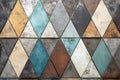 Stylish Diamond Geometric Patchwork Pattern of Triangles in Earthy Tones for Modern Decoration Royalty Free Stock Photo