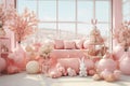 Stylish Easterthemed home decor with Royalty Free Stock Photo