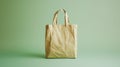 Stylish eco-friendly paper bag on a soft green background, perfect for shopping Royalty Free Stock Photo