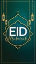 Stylish Eid Mubarak typography graces modern Eid celebration poster