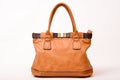 Stylish and elegant brown leather ladies bag Royalty Free Stock Photo