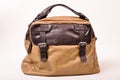 Stylish and elegant brown leather ladies bag Royalty Free Stock Photo