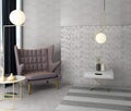 Stylish and Elegant Living Room. Morden Interior. Luxury Mockup Royalty Free Stock Photo